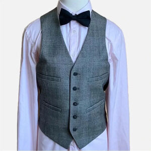 VINTAGE Plaid Menswear Wool Waistcoat Size M